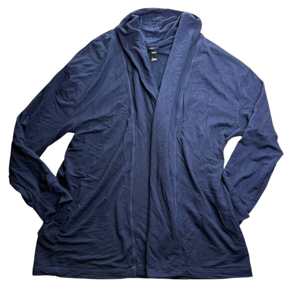 GAPFIT Oversized Wrap Sweater Open Cardigan Shawl Collar Dark Blue Size Women L - Picture 1 of 6